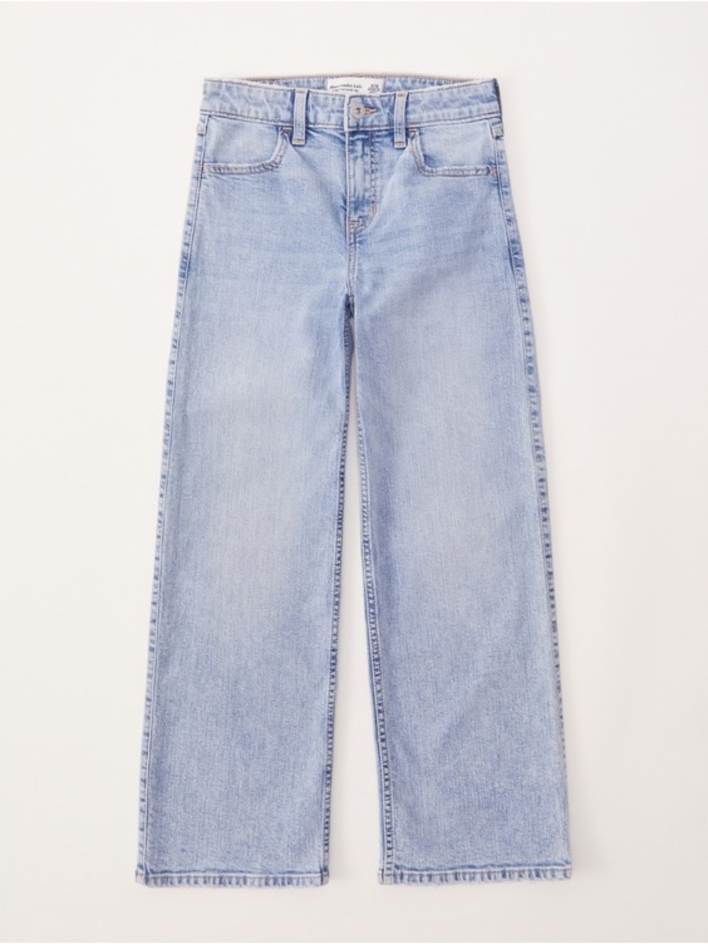 Abercrombie kids high rise wide leg jeans girl size 17/18 long blue baggy grunge - Picture 1 of 13